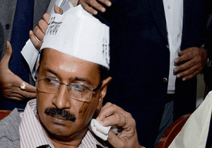 Ink attack on Kejriwal