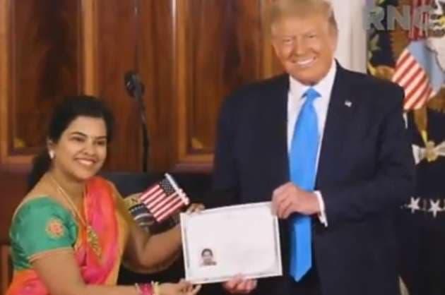 Trump welcomes Indian as new US citizen at WH rite