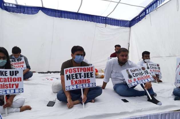NSUI on hunger strike  demand postponement of JEE Main  NEET 2020