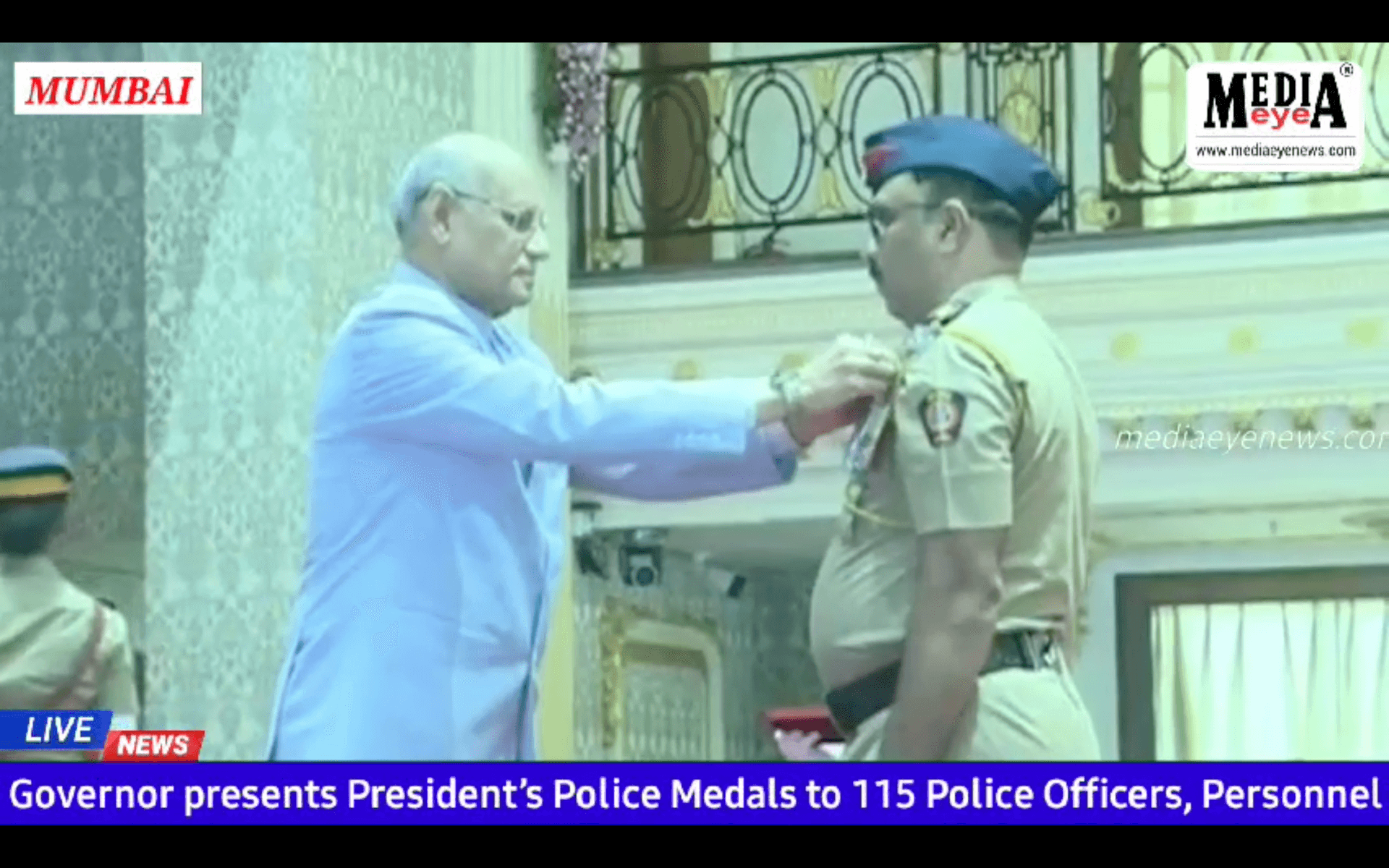 Governor Ramesh Bais Recognizes Mumbai Police Officers' Dedication at Raj Bhavan Investiture Ceremony