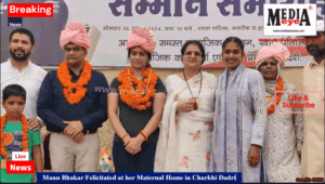 Manu Bhaker Felicitated at Her Maternal Home in Charkhi Dadri