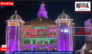 Special Arrangements and Decorations on Janmashtami Eve at ISKCON Temple in Noida