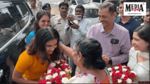 Olympic Bronze Medalist Manu Bhakar Reaches Hometown Jhajjar; Shied Away at the Mention of Marriage