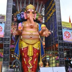 Hyderabad’s 70-ft Tallest Ganesh Idol in India on its Way for Immersion