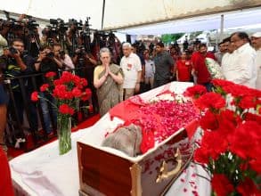 Sonia Gandhi Pays Last Respects to  the Departed Veteran Leader Sitaram Yechury