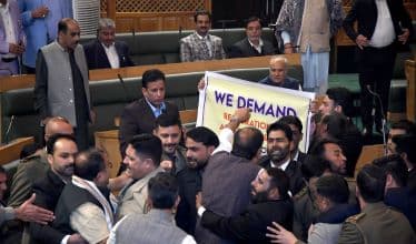 Marshalled Out, BJP MLAs Run ‘Parallel Assembly’ in J&K Assembly Lawns