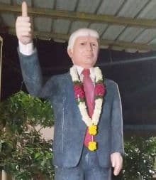 Trump Temple in Telangana Village Back Into Focus; Villagers Celebrated the Leader’s Victory by Garlanding His Statue