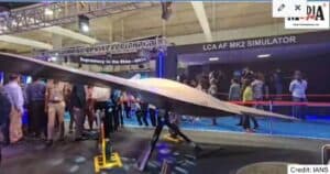 India’s Advanced Stealth Combat Drone at Aero India Show in Bengaluru