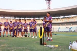 IPL 2025: KKR Perform Traditional Pooja at Eden Gardens Ahead of Training