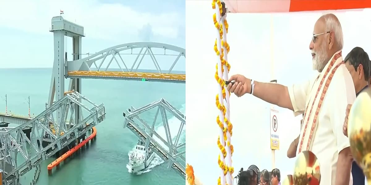 PM Modi Inaugurates India's First Vertical-Lift Sea Bridge at TN's Rameswaram