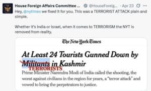 ‘This Was a Terror Attack, Plain And Simple’, US House Committee Slams NYT’s Pahalgam Report
