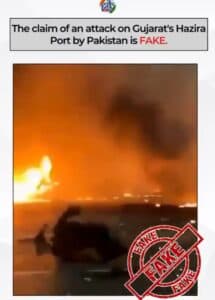 Pakistan’s Disinformation Campaign: Gujarat Port Fire, Jalandhar Drone Strike; PIB Debunks Videos