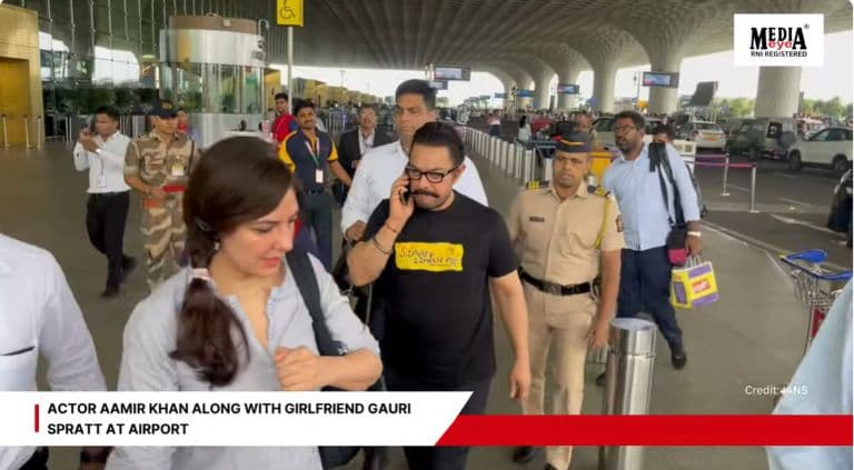 Actor Aamir Khan Along With Girlfriend Gauri Spratt At Airport