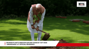 PM Modi Plants Sindoor Sapling Given By 1971 War ‘Viranganas’ At Official Residence