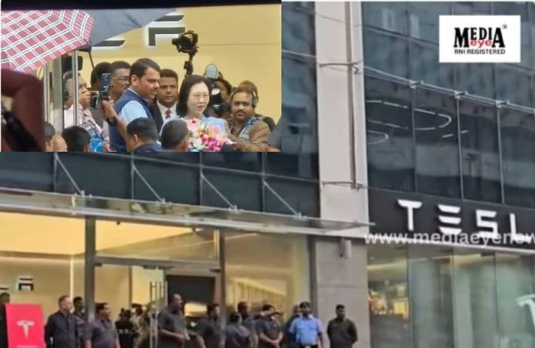 Maha CM Devendra Fadnavis Inaugurates Tesla Showroom in Mumbai