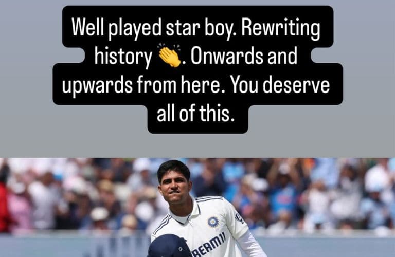 2nd Test: Virat Kohli Hails Shubman Gill in Insta Story After Century at Edgbaston
