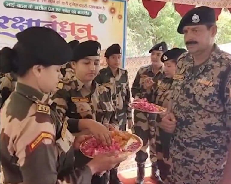 BSF Personnel at India-Pak Border Along Rajasthan Celebrate Raksha Bandhan