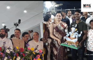 Political Leaders Celebrate Ganesh Visarjan 2025: Fadnavis in Mumbai, Navneet Rana in Amravati