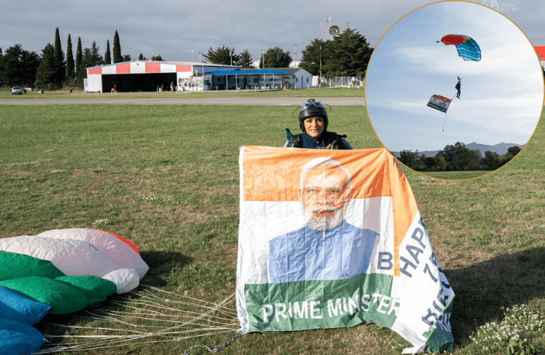 Soaring Birthday Wish: Skydiver Shital Mahajan Skydives in Honour of PM Modi at 75