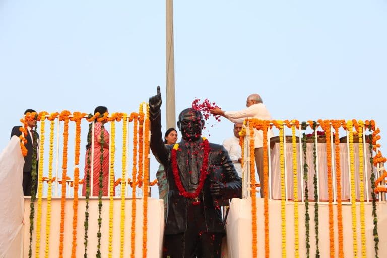 Gujarat CM Bhupendra Patel Pays Tribute to Dr B.R. Ambedkar on Constitution Day in Gandhinagar