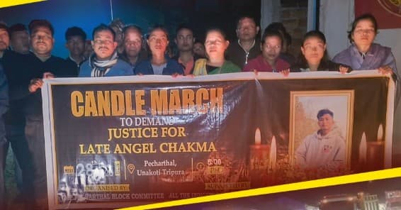 Candlelight March Held in Agartala Protesting Death of Tripura Student Angel Chakma