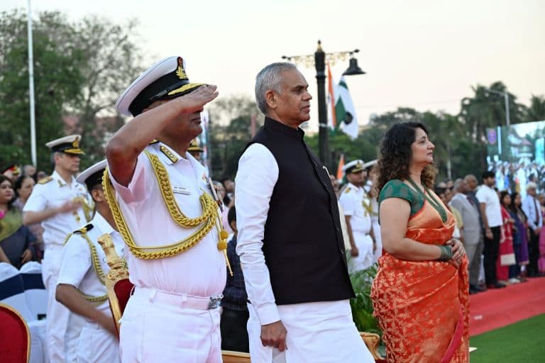 Governor Acharya Devvrat Attends Navy Day ‘Beating Retreat’ in Mumbai