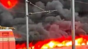 Major Fire at Thrissur Railway Station Destroys Over 200 Two-Wheelers