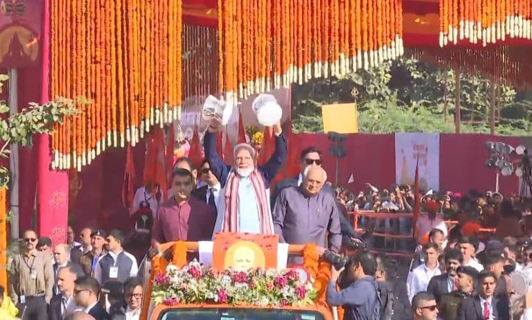 PM Modi Joins Shaurya Yatra at Somnath Temple During Somnath Swabhiman Parv in Gujarat