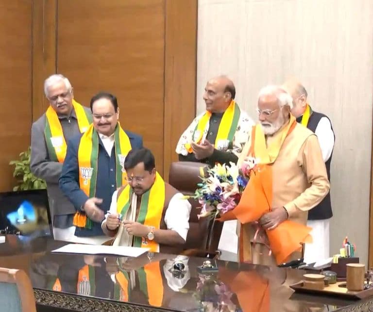 Nitin Nabin Assumes Charge as BJP National President at Party Headquarters
