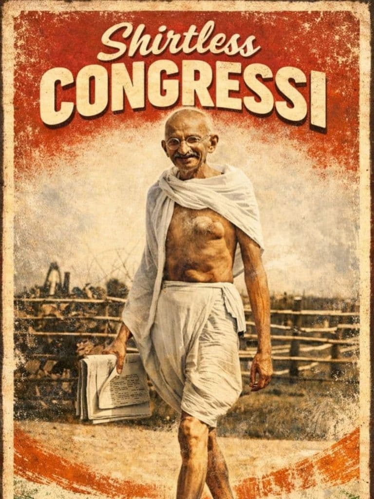 Youth Congress Shares ‘Shirtless Congressi’ Post with Mahatma Gandhi to Defend AI Summit Protest