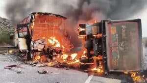 14 Burnt Alive, 15 Injured as Bus Catches Fire After Collision With Truck in Andhra Pradesh