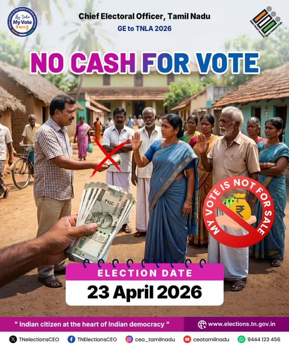 Over ₹2 Crore Unaccounted Cash Seized in Mylapore Ahead of Tamil Nadu Polls, NRI Voters Return to State Ahead of Polls