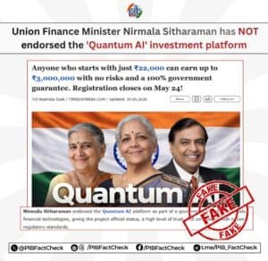 Government Warns Against Fake Investment Scheme Circulating In Finance Minister Nirmala Sitharaman’s Name