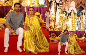 Ranbir Kapoor Prays at Durga Pandal, Hugs Rani Mukerji