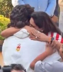 Allu Arjun Emotional Welcome At Home After Release From Jail; Holds Wife, Kids in a Tight Hug