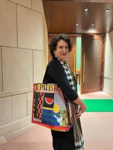 Priyanka Gandhi Vadra’s ‘Palestine’ Bag Grabs Attention