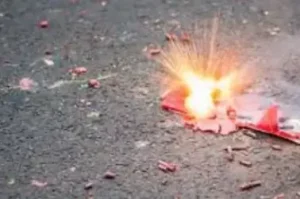 Firecracker explosion in