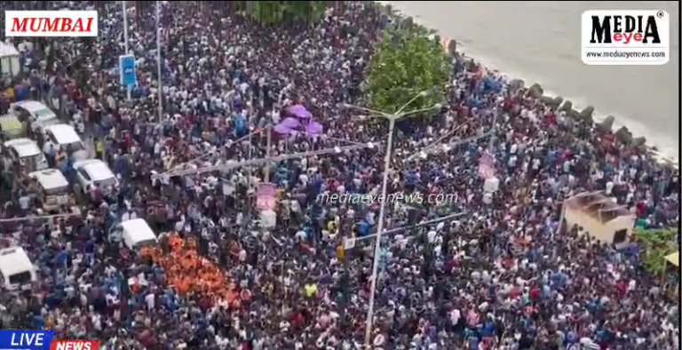 Cricket team of India Fans celebrating the Victory during Road show of team at Nariman point in Mumbai, after winning ICC T20 CWC 2024.
