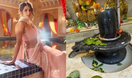 On First "Shravan Somvaar," TV Actress Nia Sharma Visits Shiv Temple
