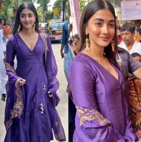 On Day 2 of Ganpati Festival Actress Pooja Hegde Visits the Iconic GSB Ganpati