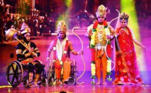 Performers in Wheelchairs, stage Ramayana in Mumbai