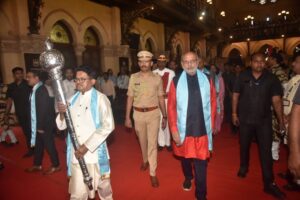 Governor of Maharashtra and Chancellor of state public universities C.P. Radhakrishnan presided over the 4th Convocation of the Dr Homi Bhabha State University at the Sir Cowasjee Jehangir Convocation Hall in Mumbai.