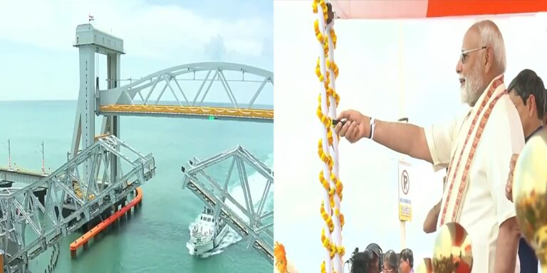 PM Modi Inaugurates India's First Vertical-Lift Sea Bridge at TN's Rameswaram