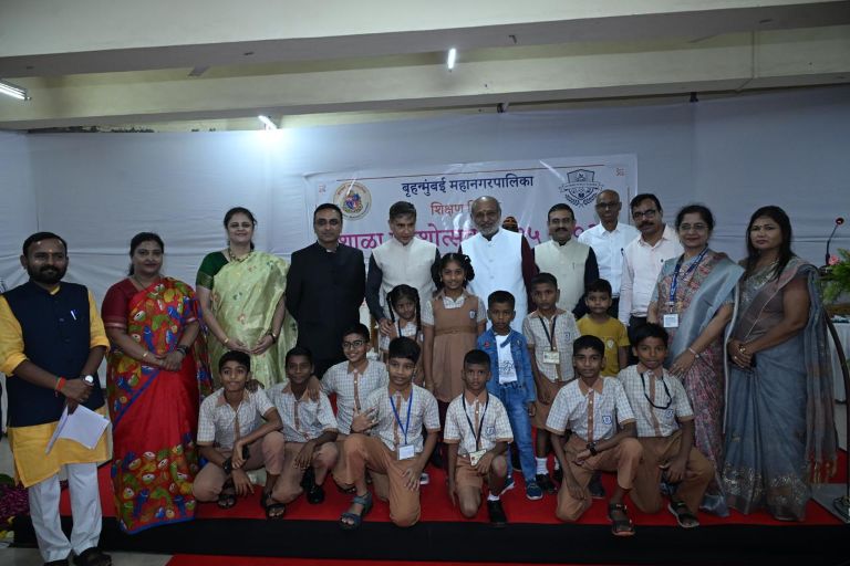 Maharashtra Governor Welcomes Students of BMC School on Reopening Day