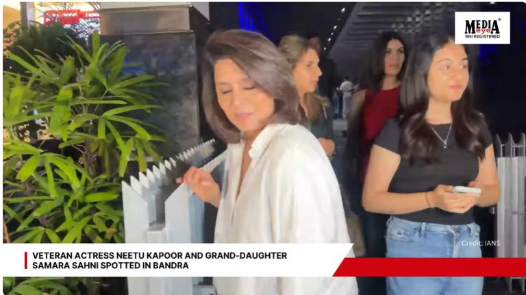 Veteran Actress Neetu Kapoor and Grand-Daughter Samara Sahni Spotted In Bandra