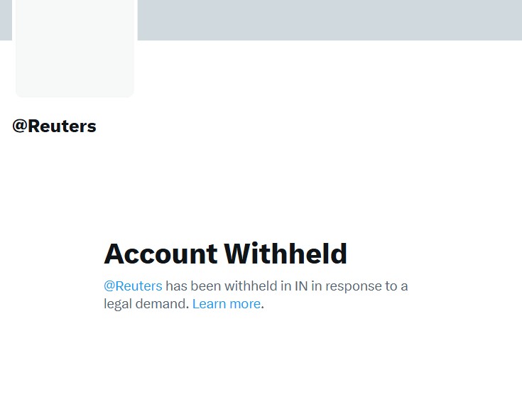 Govt Says There's No Directive to Block Reuters X Handle in India