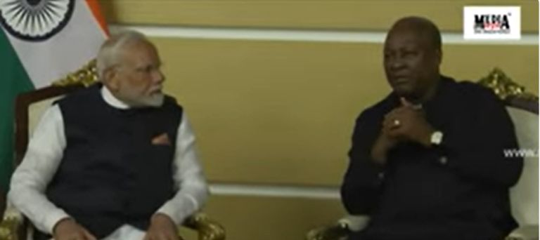 Glimpses of PM Modi in Ghana, Meets President John Mahama