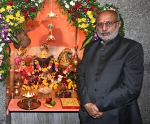 Maharashtra Governor, C. P. Radhakrishnan at the historic Sri Gundi Devi Mandir in the Raj Bhavan complex, mumbai