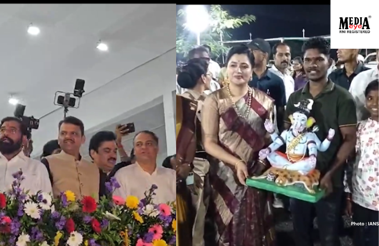 Political Leaders Celebrate Ganesh Visarjan 2025: Fadnavis in Mumbai, Navneet Rana in Amravati