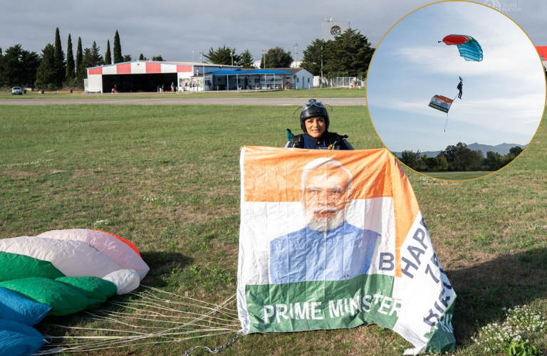Soaring Birthday Wish: Skydiver Shital Mahajan Skydives in Honour of PM Modi at 75